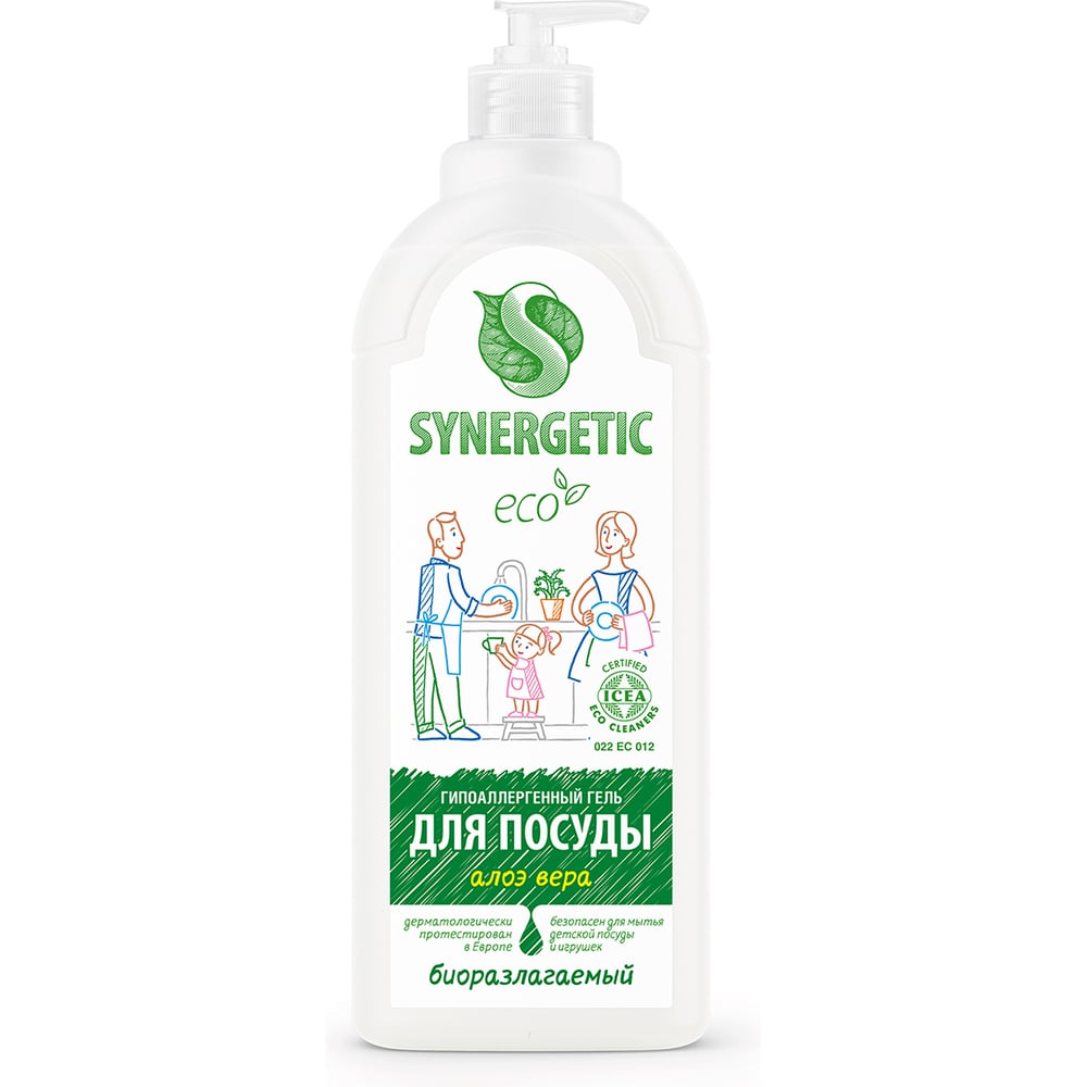 Изображение товара Концентрированное средство для мытья посуды и фруктов SYNERGETIC АЛОЭ флакон, 1 л 4623721671470 103103 103103/8