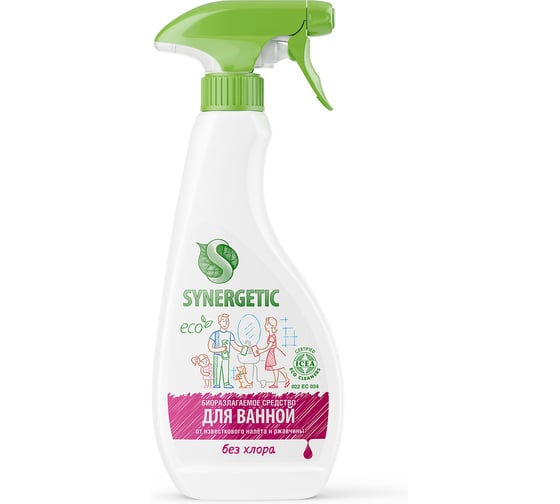 Изображение товара Средство для чистки сантехники, ванн, раковин, душевых кабин SYNERGETIC спрей, 500 мл 4613720438914 104052/8