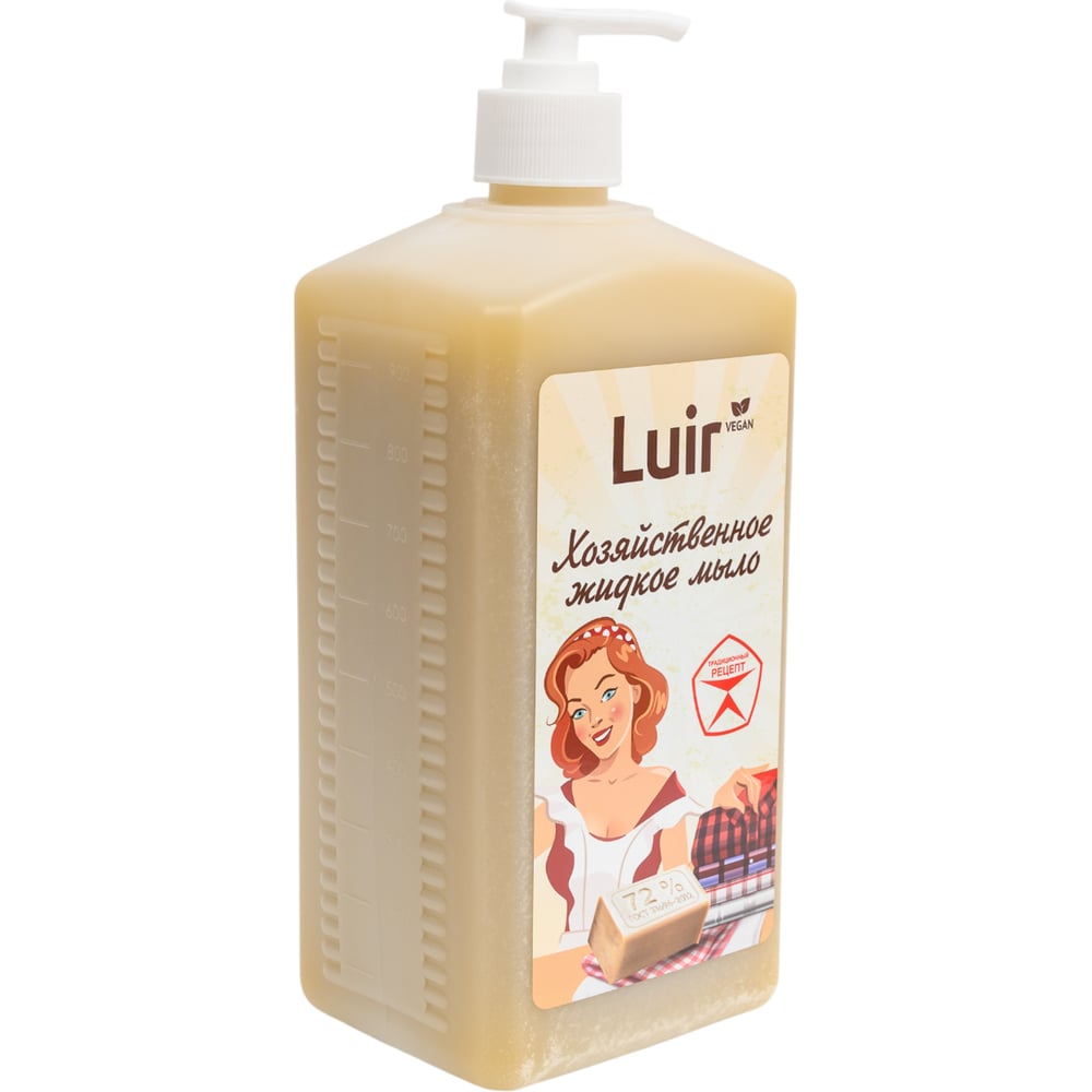 Изображение товара Жидкое хозяйственное мыло Luir 1 л с дозатором для дома и бизнеса
