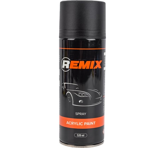 Изображение товара Черная матовая эмаль REMIX 520 мл, аэрозоль RM-SPR08