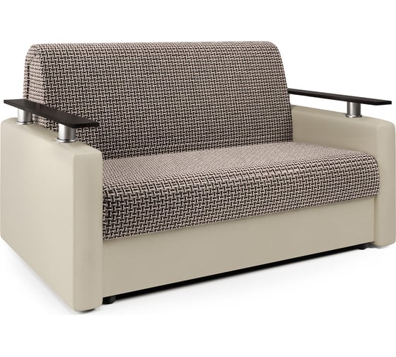 Изображение товара Диван-кровать Шарм 100 Корфу коричневый и экокожа беж 33070305