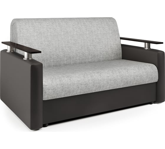 Изображение товара Диван-кровать Шарм 100 экокожа шоколад и серый шенилл 33070317