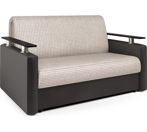 Изображение товара Диван-кровать Шарм 140 Корфу беж и экокожа шоколад 33070348