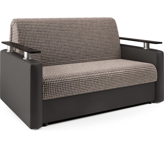 Изображение товара Диван-кровать Шарм 140 Корфу коричневый и экокожа шоколад 33070350