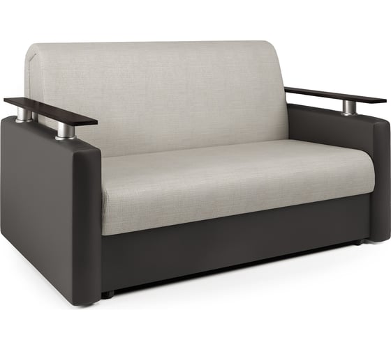 Изображение товара Диван-кровать Шарм 120 экокожа шоколад и шенилл беж 33070016