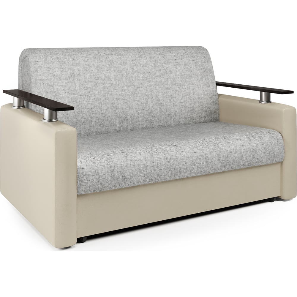 Изображение товара Диван-кровать Шарм 140 из экокожи и шенилла современный стиль