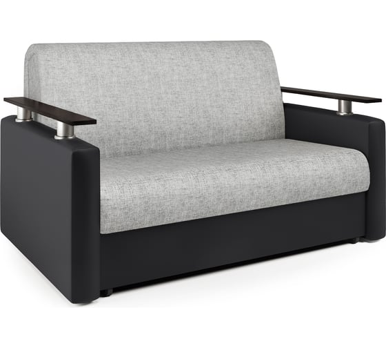 Изображение товара Диван-кровать Шарм 140 экокожа черная и серый шенилл 33070363