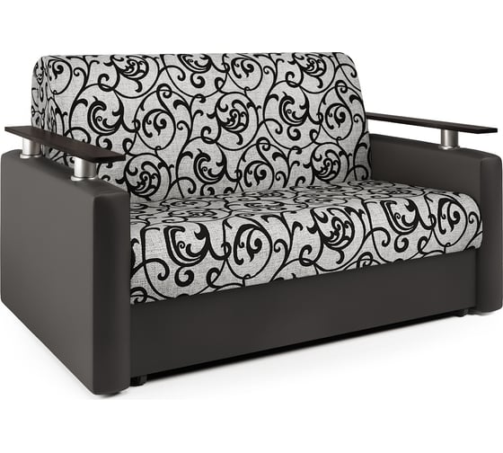 Изображение товара Диван-кровать Шарм 140 экокожа шоколад и узоры 33070362