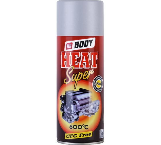 Изображение товара Аэрозольная краска HB BODY Т*418 температуростойкая, серебристая, 0.4 л 5120800000