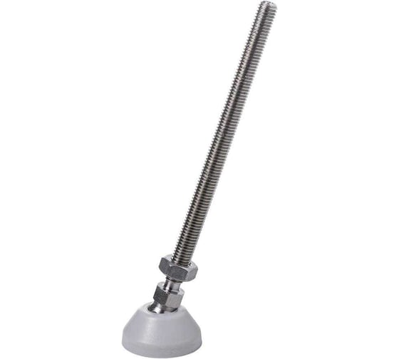 Изображение товара Регулируемая опора серая Алтервиа M10x150 до 500 кг, нержавеющая сталь, упаковка 4 штуки A00021.2204010150.4