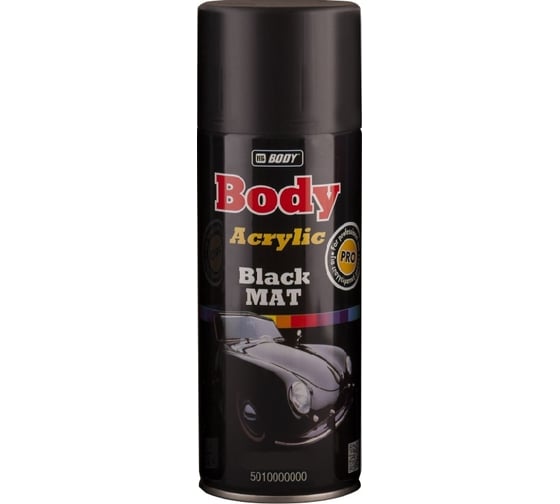 Изображение товара Аэрозольная краска HB BODY черный полуматовый, 0.4 л 5000200000
