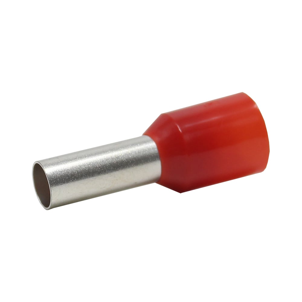фото Штыревой втулочный изолированный наконечник klr kte 10-12 10mm2, l=12mm, красный 1010012