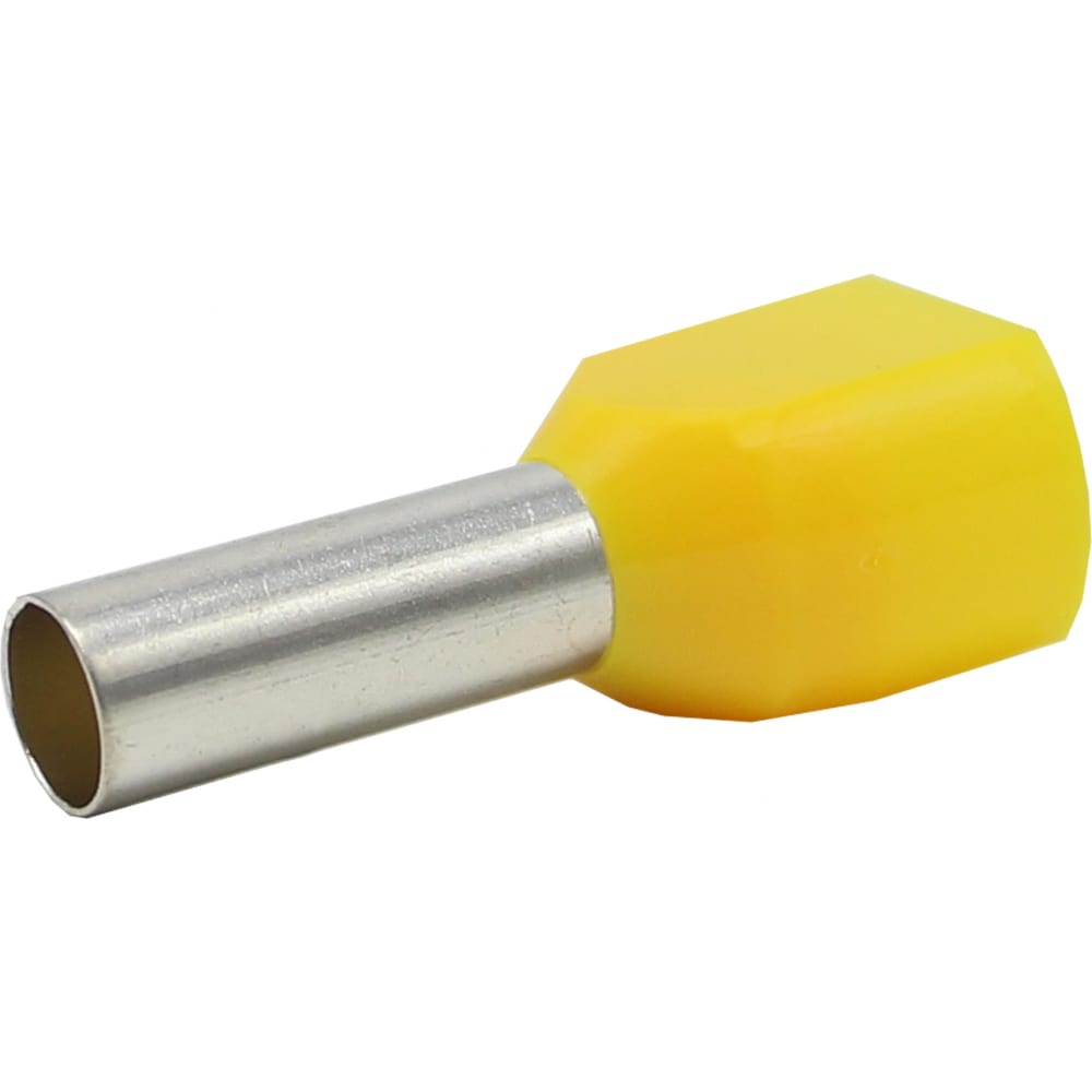 фото Штыревой втулочный изолированный наконечник klr kte 2x6-14 2x6mm2, l=14mm, желтый 260014