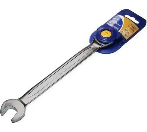 Изображение товара Ключ комбинированный шарнирный с храповым механизмом KRAFT 19 мм, Cr-V, холодный штамп, холдер KT 700789