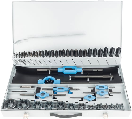 Изображение товара Набор ручных метчиков и плашек GSR DIN 352/223 HSSE-VAP M3-M24 64 предмета B08531050