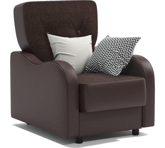 Изображение товара Кресло для отдыха Шарм Классика В шоколадная рогожка и экокожа 170522365