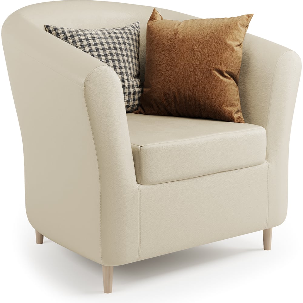 Изображение товара Кресло Шарм Евро Лайт бежевая экокожа современное комфортное