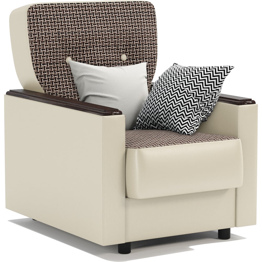 Изображение товара Кресло для отдыха Шарм Классика Д Корфу коричневое экокожа стиль современный