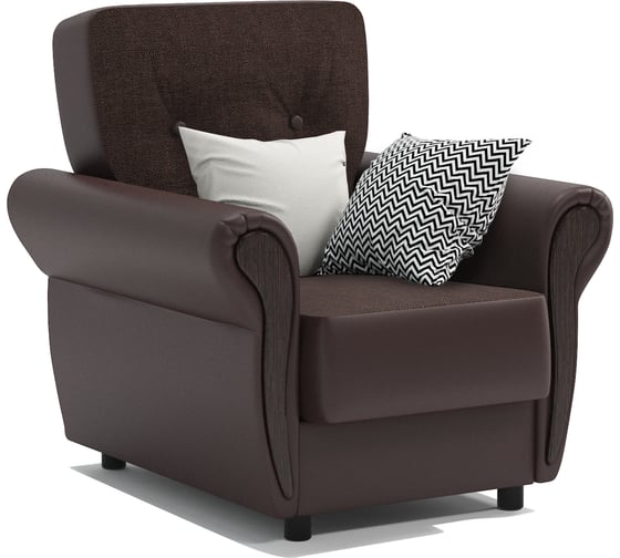 Изображение товара Кресло для отдыха Шарм Классика М шоколадная рогожка, и экокожа 170522361