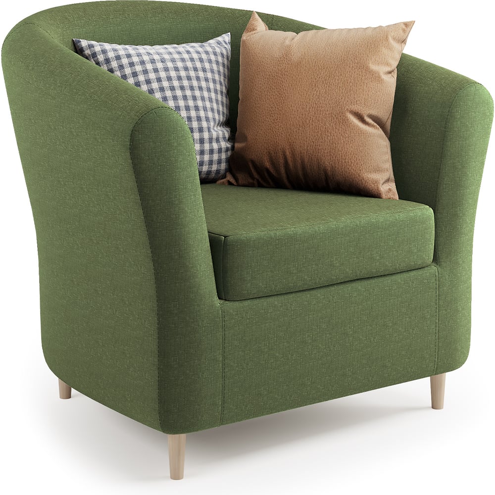 Изображение товара Кресло Шарм Евро Лайт зеленая рогожка современное комфортное дизайн