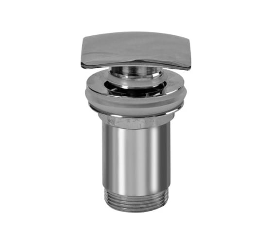 Изображение товара Водослив для умывальника MIANO click clack, 5/4, цельнометаллическая, с квадратной заглушкой M1104