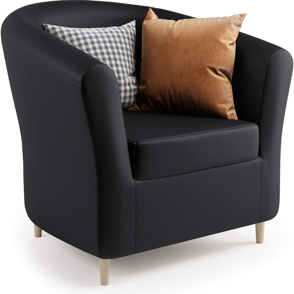 Изображение товара Кресло Шарм Евро Лайт черная экокожа современное