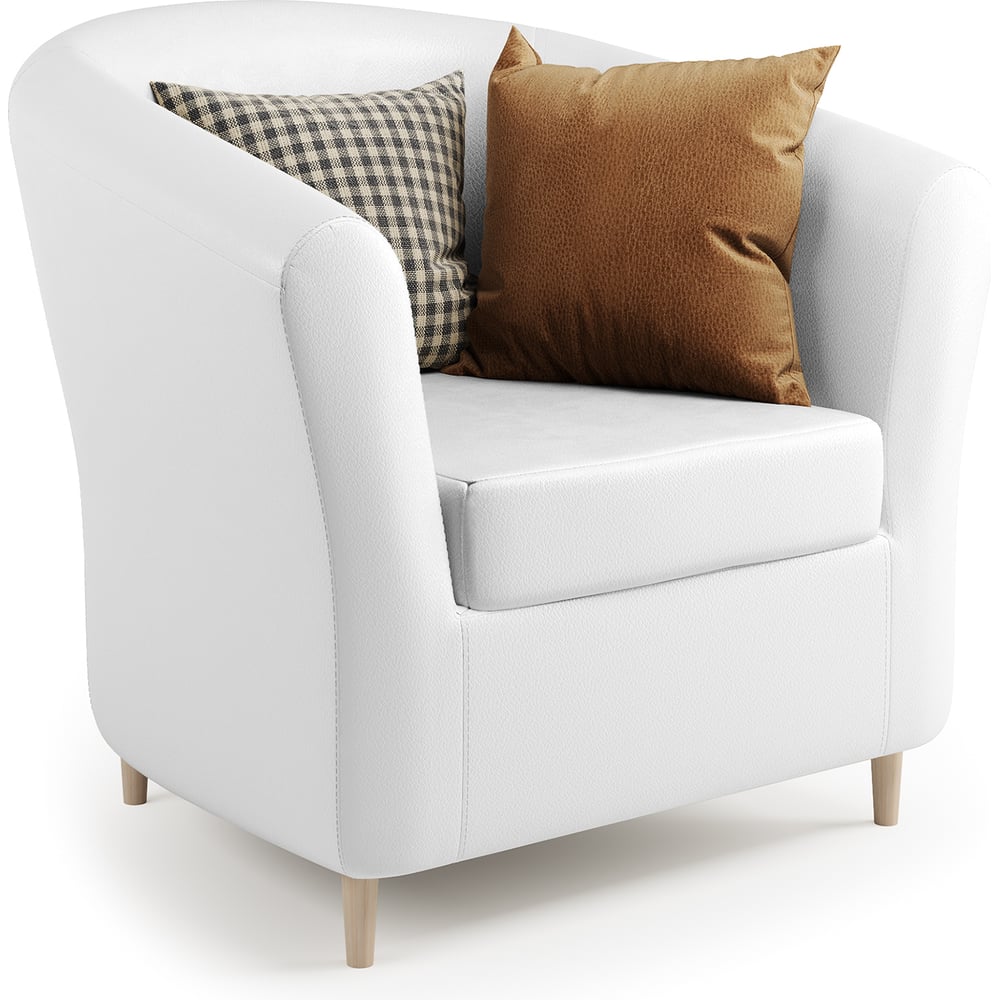 Изображение товара Кресло Шарм Евро Лайт белая экокожа современное комфортное