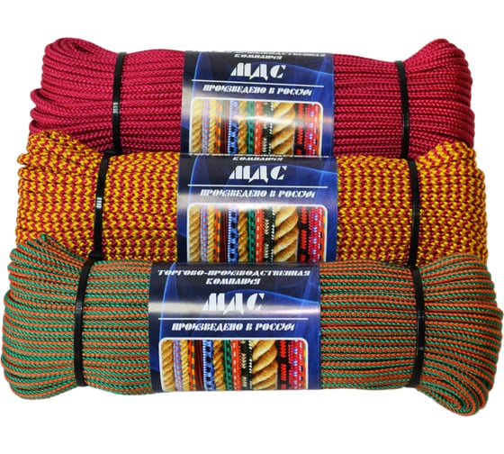 Изображение товара Полипропиленовый плетеный шнур Невский Крепеж ТПК МДС 4 мм, 16 прядный, 20 м 828066