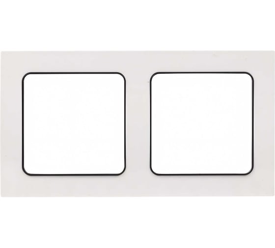 Изображение товара 2-местная рамка EKF PROxima Стокгольм, белая с линией цвета черный EXM-G-305-10