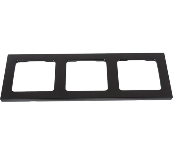 Изображение товара 3-местная рамка EKF PROxima Стокгольм металлическая, черная EZM-G-304-10