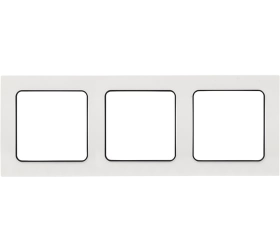 Изображение товара 3-местная рамка EKF PROxima Стокгольм, белая с линией цвета черный EZM-G-304-20