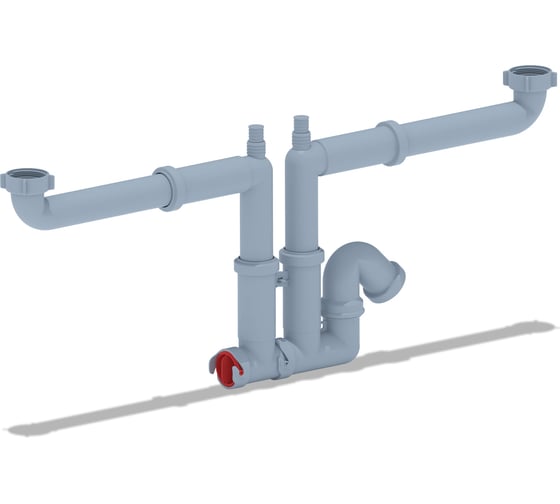 Изображение товара Сифон для мойки АНИ Пласт 3 1/2*40 смещенный с отводом для стиральной машины без выпуска F3520