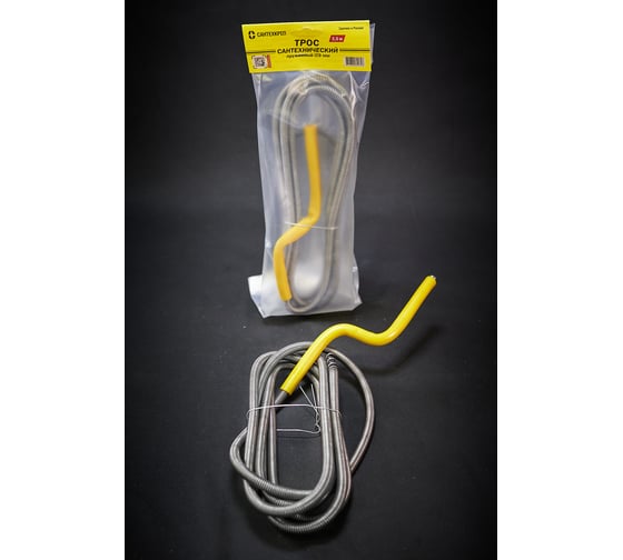 Изображение товара Трос канализационный пружинный Сантехкреп Стандарт d 9 мм, L=2.5 м 3.1.3.1 3.1.3.1.