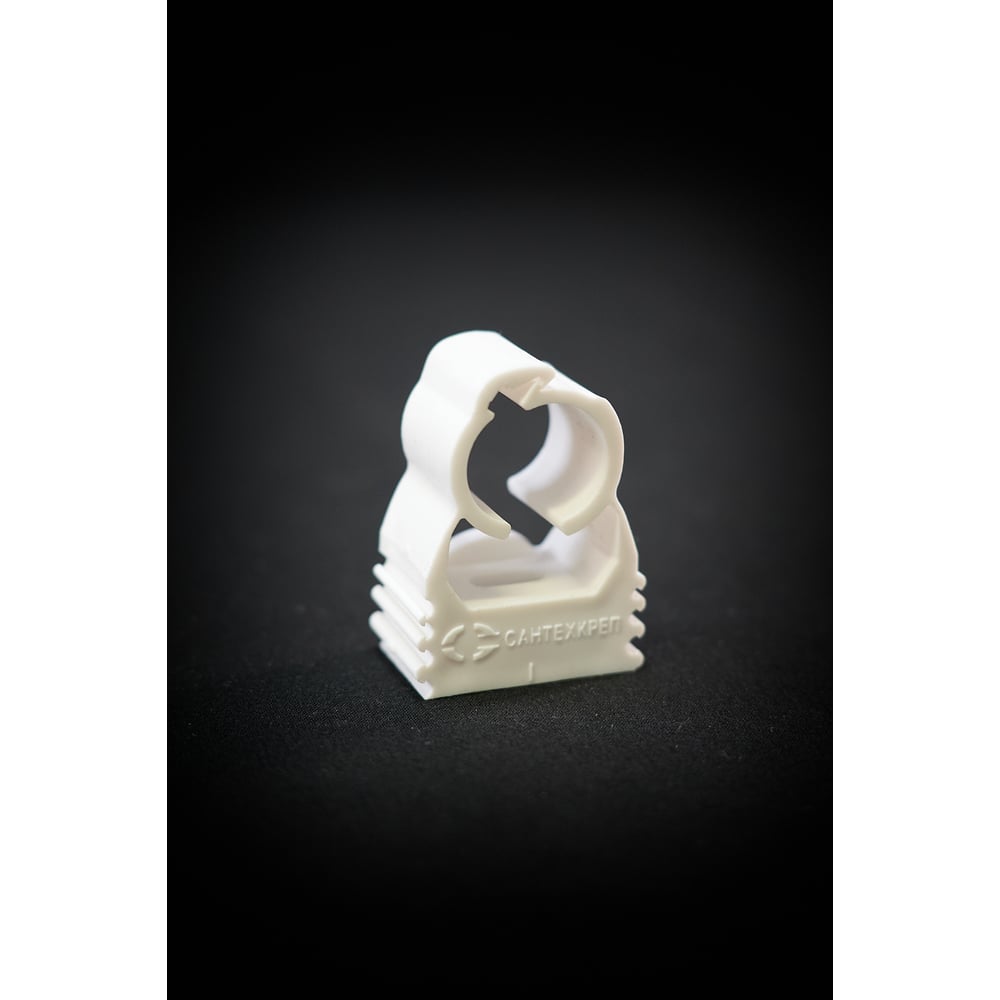 Изображение товара Клипса 16-20 мм Сантехкреп белая с шурупом и дюбелем комплект 10 шт