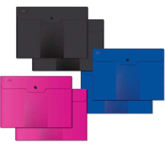 Изображение товара Папка конверт на кнопке Attache Digital А4, 180 мкм, ассорти, 6 шт.уп. 1043258