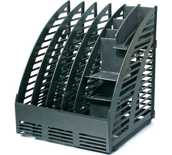 Изображение товара Вертикальный сборный накопитель Attache 4 отделения по 40 мм+органайзер, черный 72583