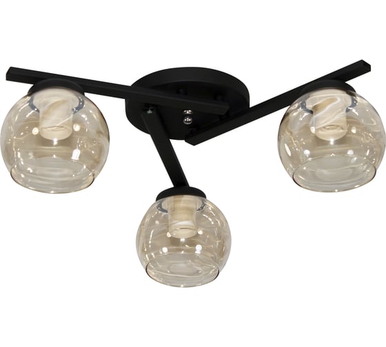 Изображение товара Светильник потолочный ЭЛЕТЕХ Альфа 131 черн. (Плафон 8425) НПБ 01-3x60-131 Е27 1005405388