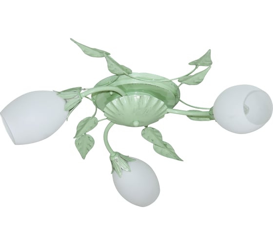 Изображение товара Светильник потолочный ЭЛЕТЕХ Глория 138 зел./срб. (Плафон 8825) НПБ 01-3x60-230 Е14 1005405410