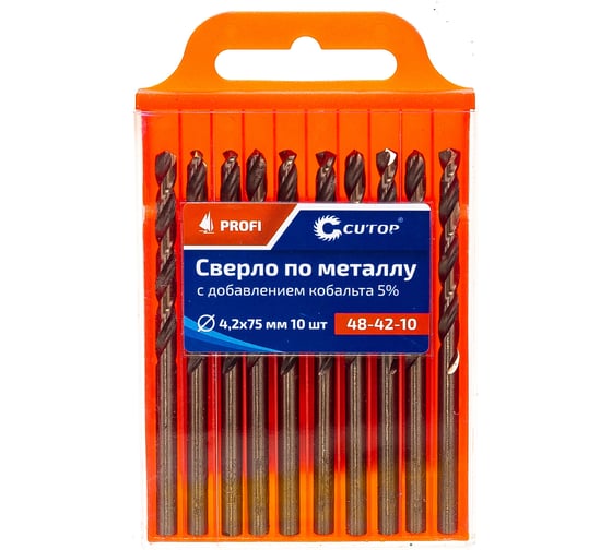 Изображение товара Сверло по металлу с кобальтом (10 шт; 4.2х43х75 мм) CUTOP 48-42-10