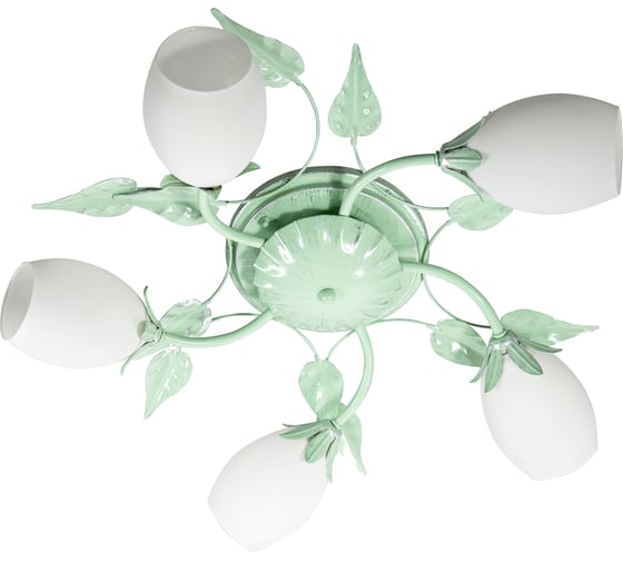 Изображение товара Светильник потолочный ЭЛЕТЕХ Глория 158 зел./срб. (Плафон 8825) НПБ 01-5x60-167 Е14 1005405412