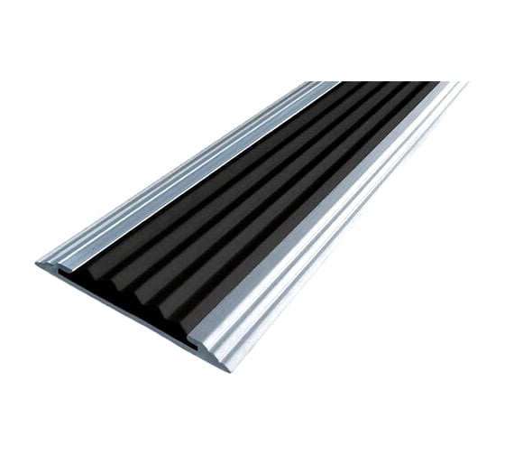 Изображение товара Противоскользящая алюминиевая полоса ООО Элитпроф ECO 42 мм, с черной вставкой, 2,7 м АНСП 42 С 270 РЧ