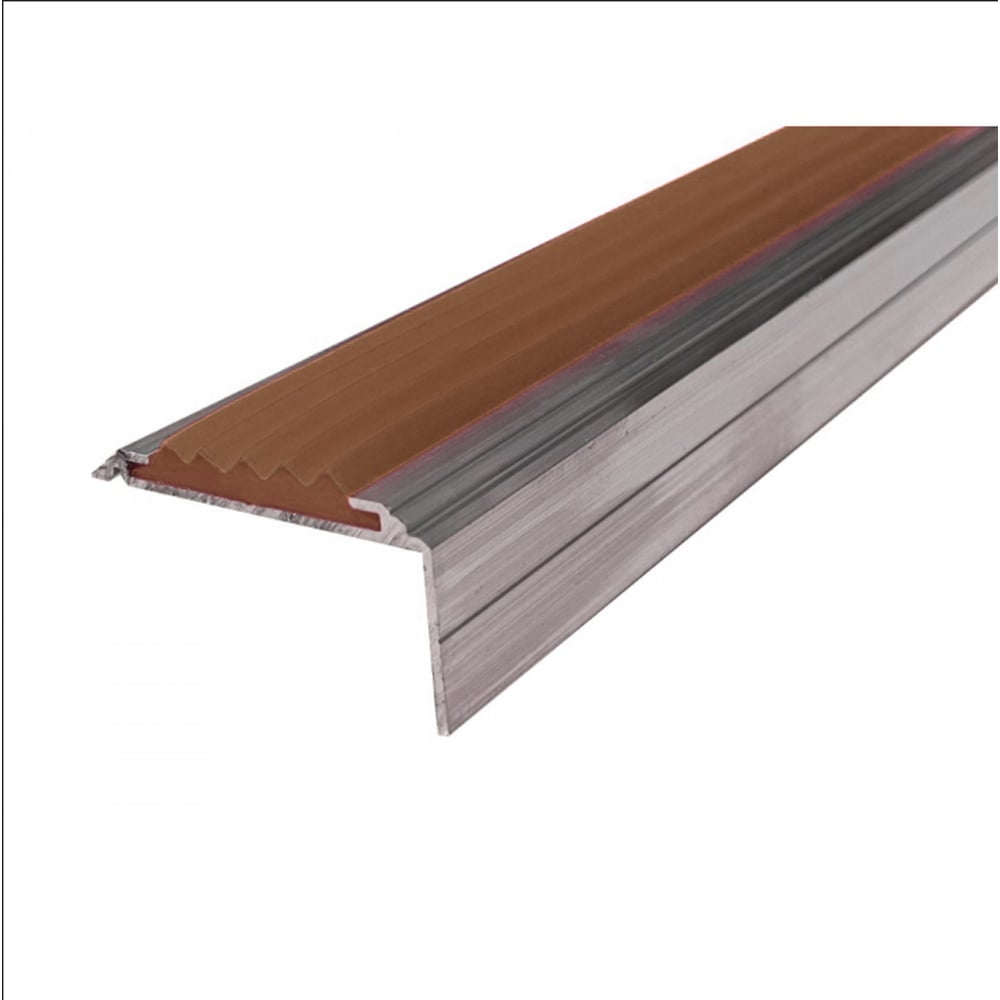 Изображение товара Алюминиевый противоскользящий угол-порог ECO 42x20 мм 2,7 м с красной вставкой