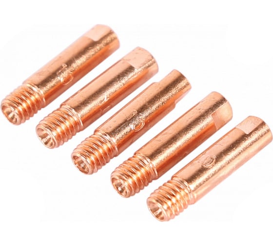 Изображение товара Сварочный наконечник для горелки MIG/MAG E-CU, M6x25, 1 мм, 5 шт NORDBERG WMI-N10