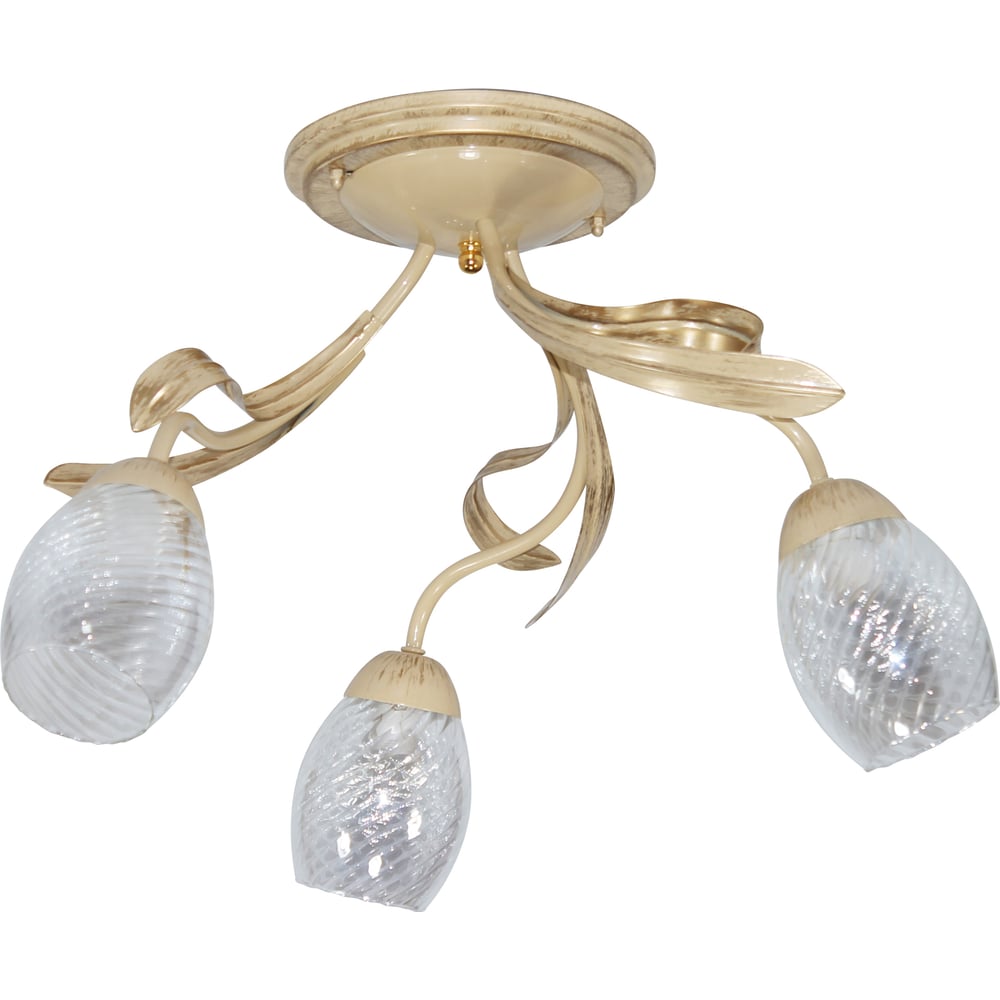 Изображение товара Потолочный светильник ЭЛЕТЕХ Лилия 131 беж./зол. 3х60 Вт стильный современный дизайн