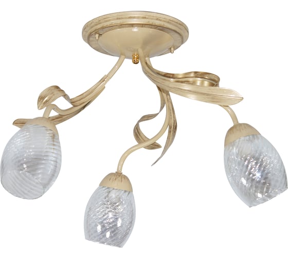 Изображение товара Светильник потолочный ЭЛЕТЕХ Лилия 131 беж./зол. (Плафон 0013) НПБ 01-3x60-141 Е27 1005405401