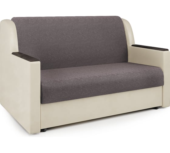 Изображение товара Диван-кровать Шарм Аккорд Д 120 рогожка латте и экокожа беж 33070050