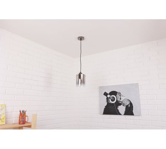 Изображение товара Люстра потолочная Schaffner, цвет черный/хром. Освещение до 4 кв.м, мощность 60 Вт Nube 74536-1P