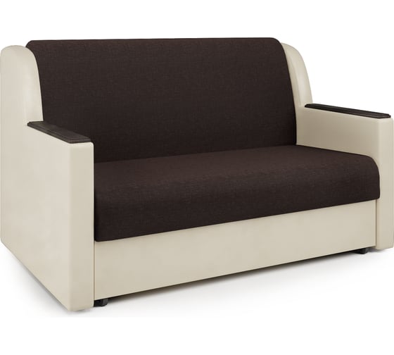 Изображение товара Диван-кровать Шарм Аккорд Д 100 рогожка шоколад и экокожа беж 33070031