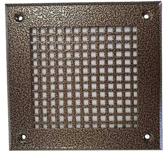 Изображение товара Решетка вентиляционная ООО Вентмаркет 150х150 мм, металлическая на саморезах, квадрат, антик бронза VRQ00150S9