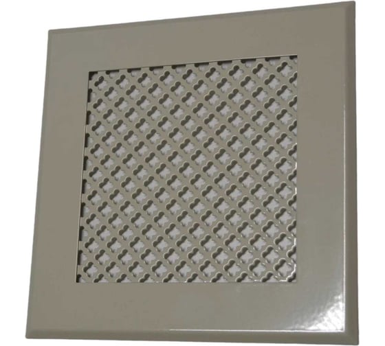 Изображение товара Решетка вентиляционная ООО Вентмаркет 200х200 мм, металлическая на саморезах, цветок, слоновая кость VRC00223S